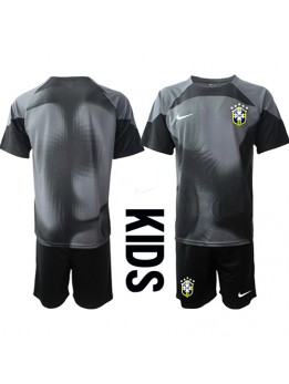 Billige Brasil Keeper Hjemmedraktsett Barn VM 2022 Kortermet (+ Korte bukser)